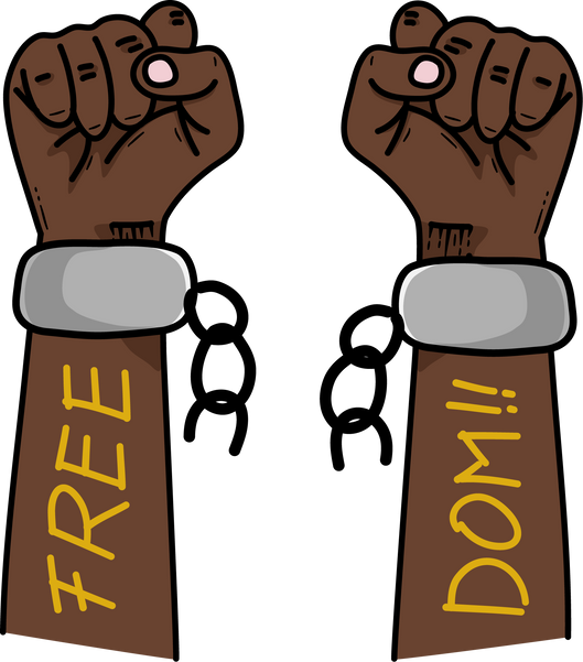 Raised Hand Juneteenth Black Month History